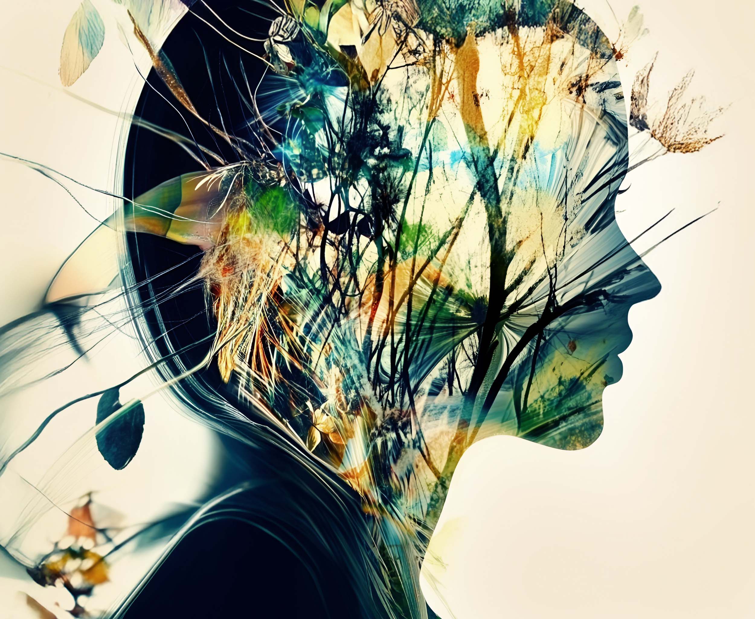 Affirmation de soi à l’adolescence illustrée par un profil humain intégré à la nature.
