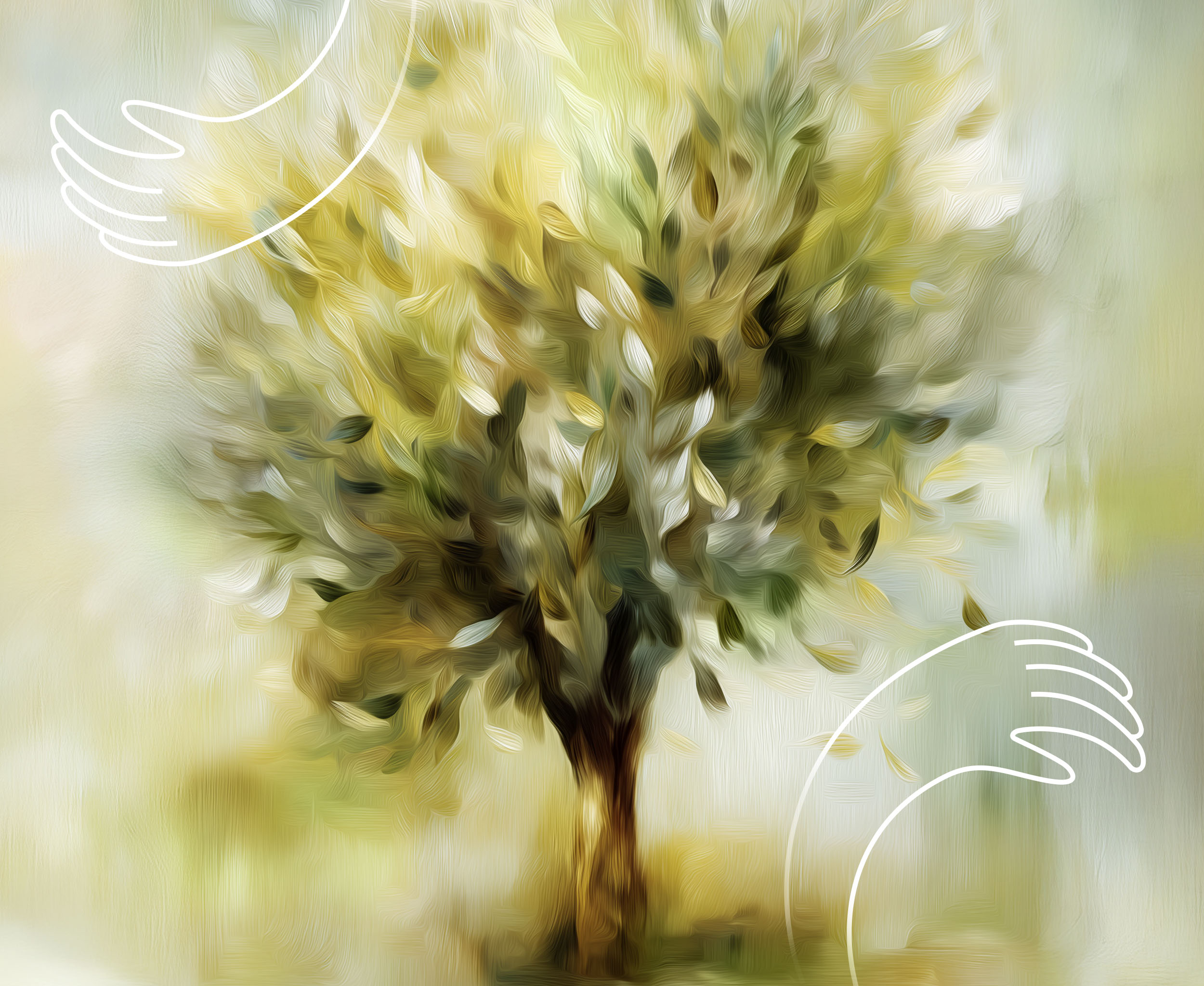 Illustration d’un arbre plus grand entouré de lignes blanches évoquant des mains, pour accompagner un billet sur les besoins de l’enfant de 10 à 12 ans.